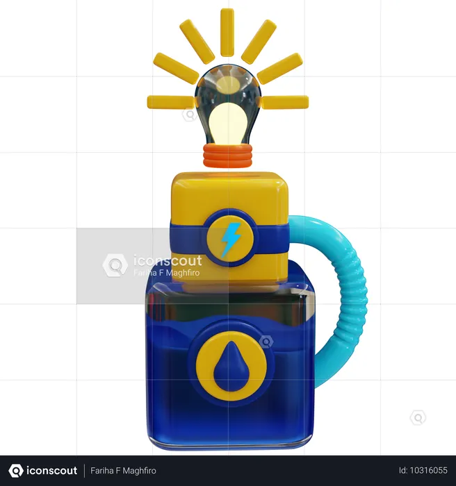 Sustainable Energy Hydropower Innovation  3D Icon