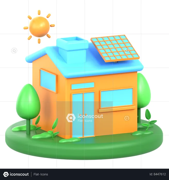 Sustainable Home  3D Icon