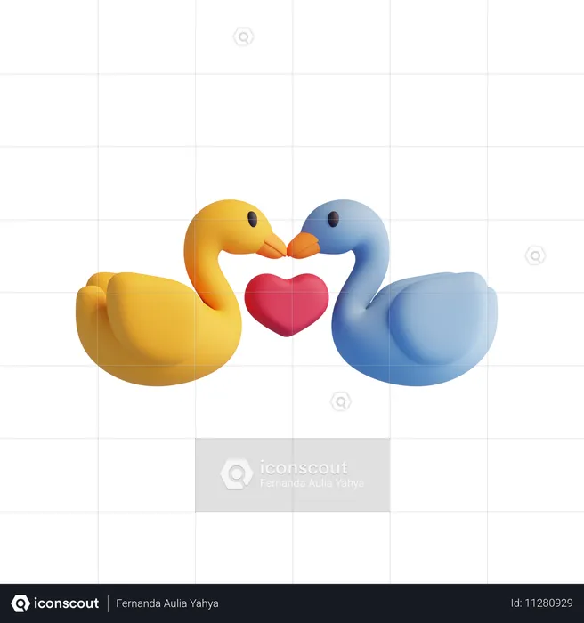 Swans  3D Icon