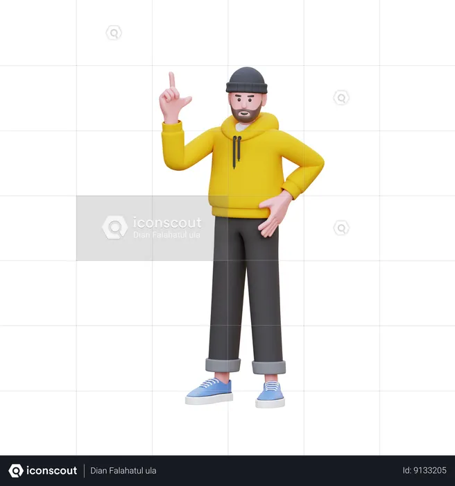 Sweats à capuche homme ayant une idée  3D Illustration