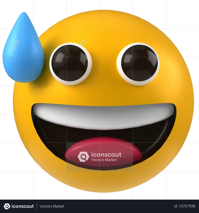 Sweat Smile  3D Icon