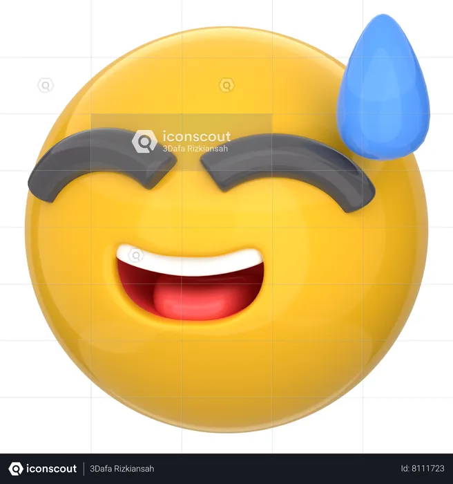 Sweating Emoji 3D Icon