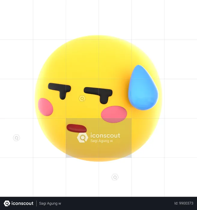 Sweaty Emoji Emoji 3D Icon