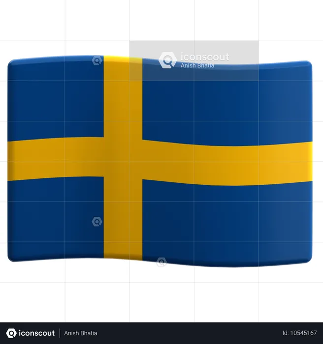 Sweden Flag 3D Icon