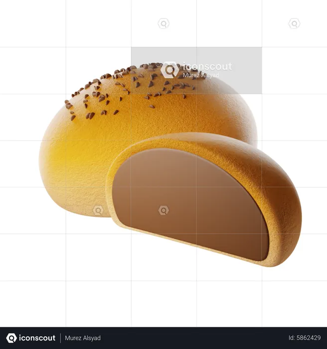 Sweet Chocolate Bread  3D Icon