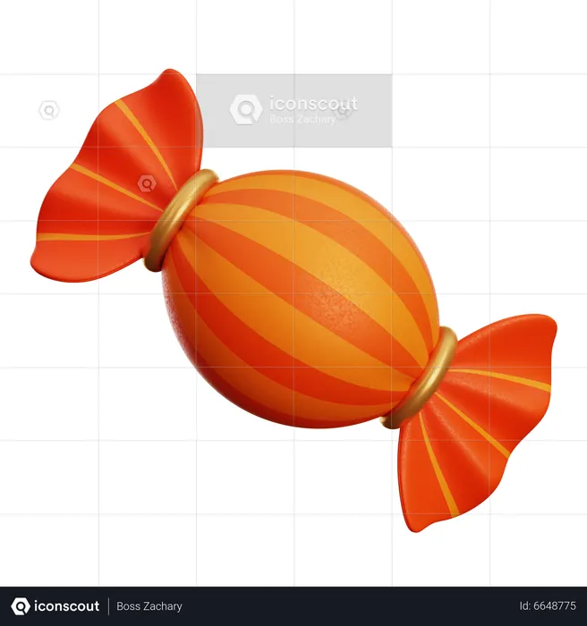 Sweet Orange Candy  3D Icon