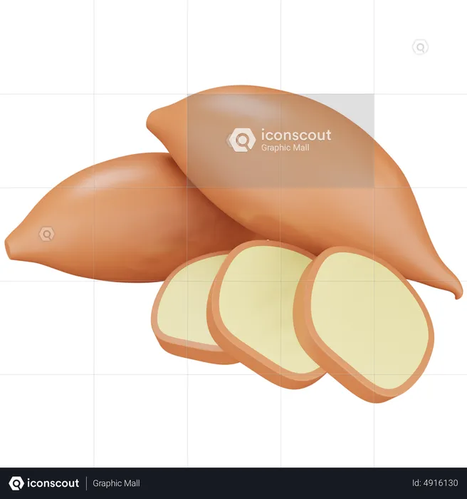 Sweet Potato  3D Icon