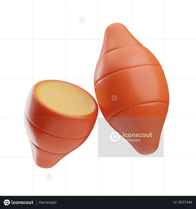 Sweet Potato  3D Icon