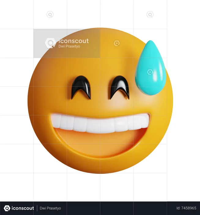 Sweet Smile Face Emoji 3D Icon