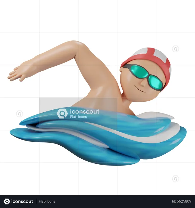 Swimming  3D Illustration