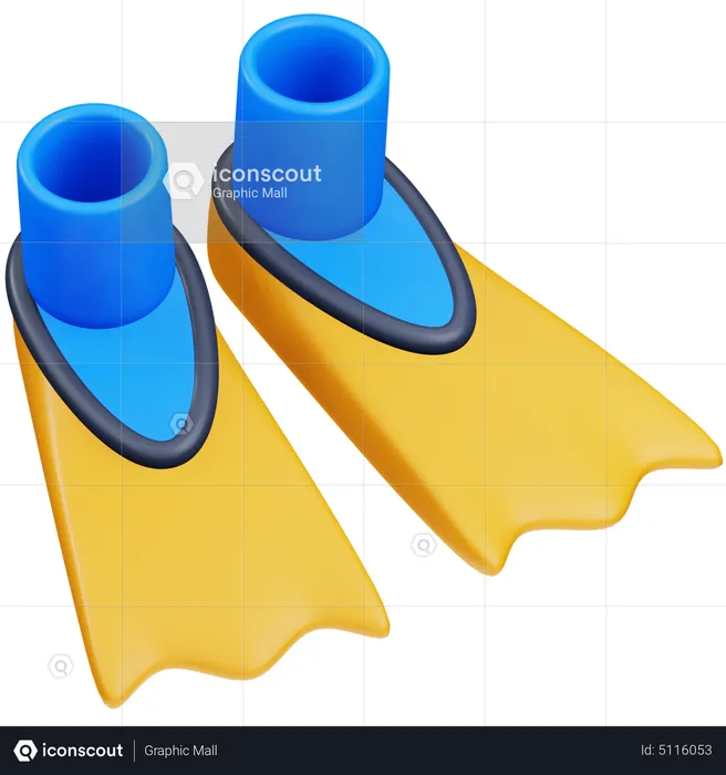 Swimming Flippers  3D Icon