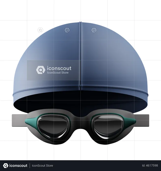 Swimming Hat And goggles  3D Icon