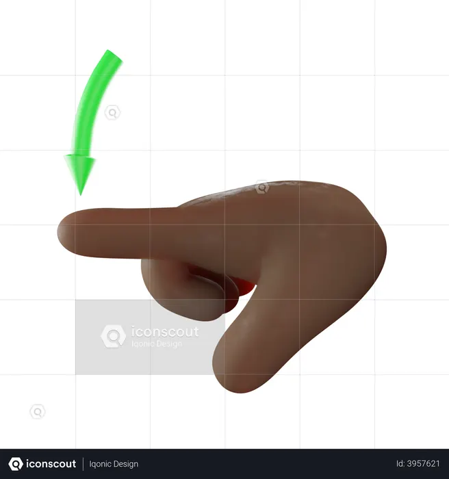 Swipe Down Finger Gesture  3D Icon
