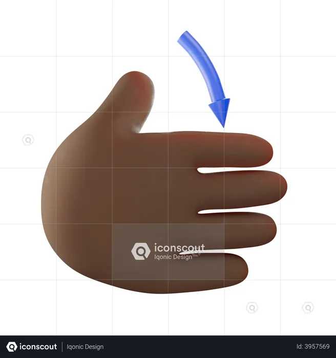 Swipe Down Hand  3D Illustration