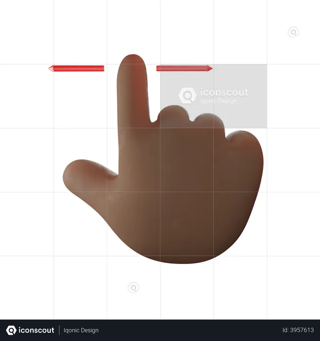 Swipe Finger Hand Gesture  3D Illustration