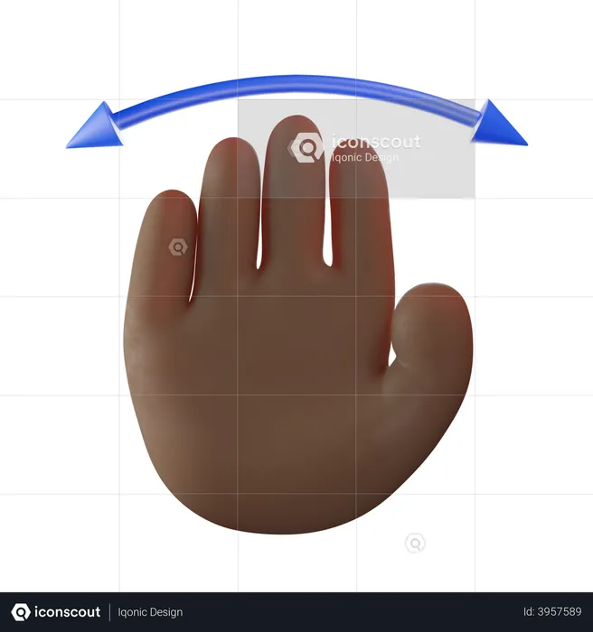 Swipe Hand Gesture  3D Illustration