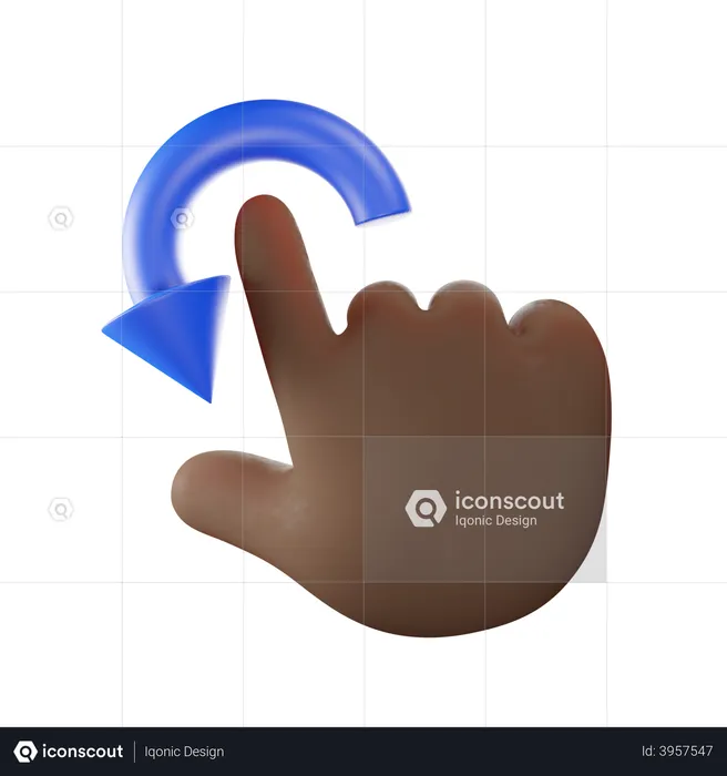 Swipe Left Down Hand Gesture  3D Illustration