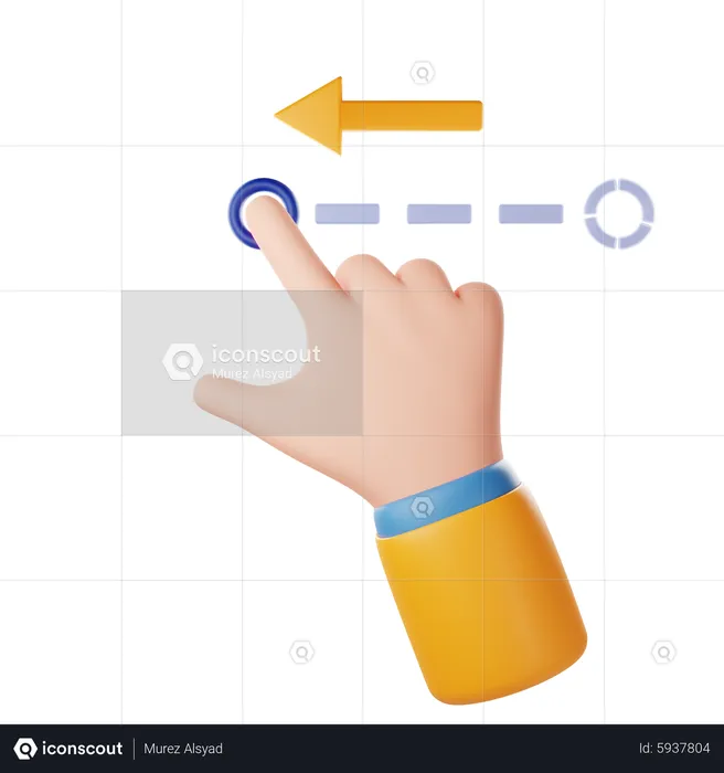 Swipe Left Hand Gesture  3D Icon