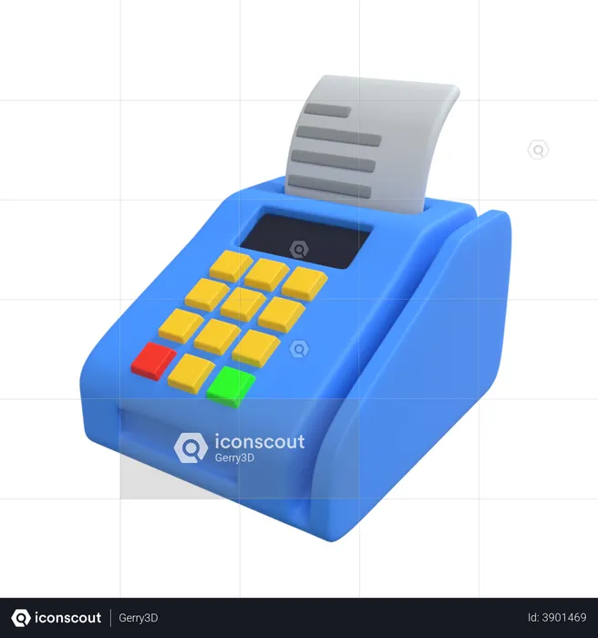 Swipe Machine  3D Illustration