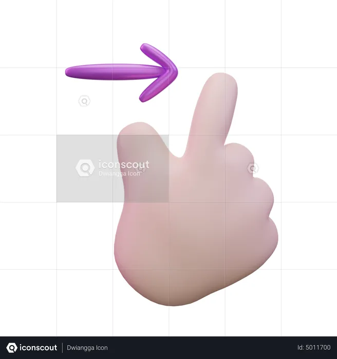 Swipe Right Hand Gesture  3D Icon