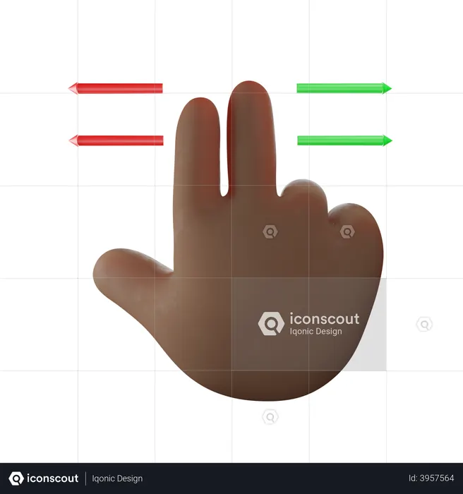Swipe Touch Finger Hand Gesture  3D Icon