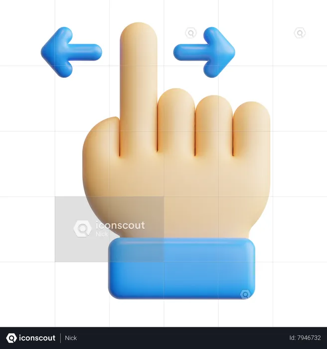 Swipe Touch Gesture  3D Icon
