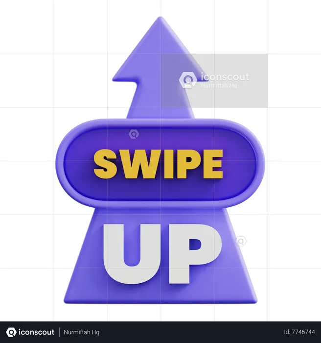 Swipe Up  3D Icon