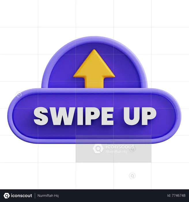 Swipe Up  3D Icon