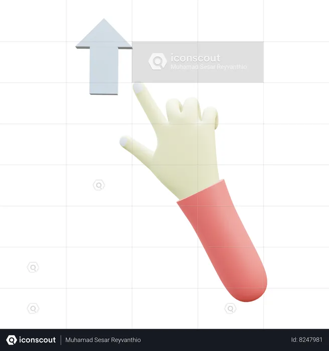 Swipe Up Fingers Gesture  3D Icon