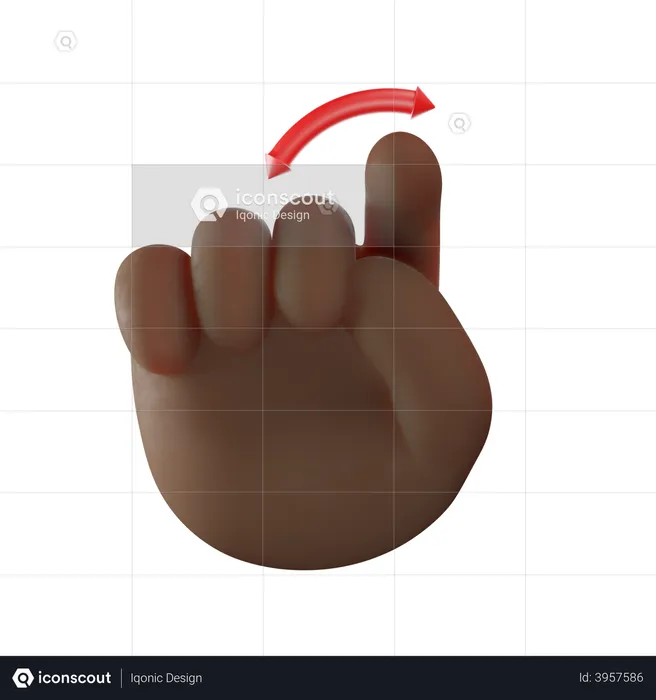 Swipe Up Right Finger Gesture  3D Illustration