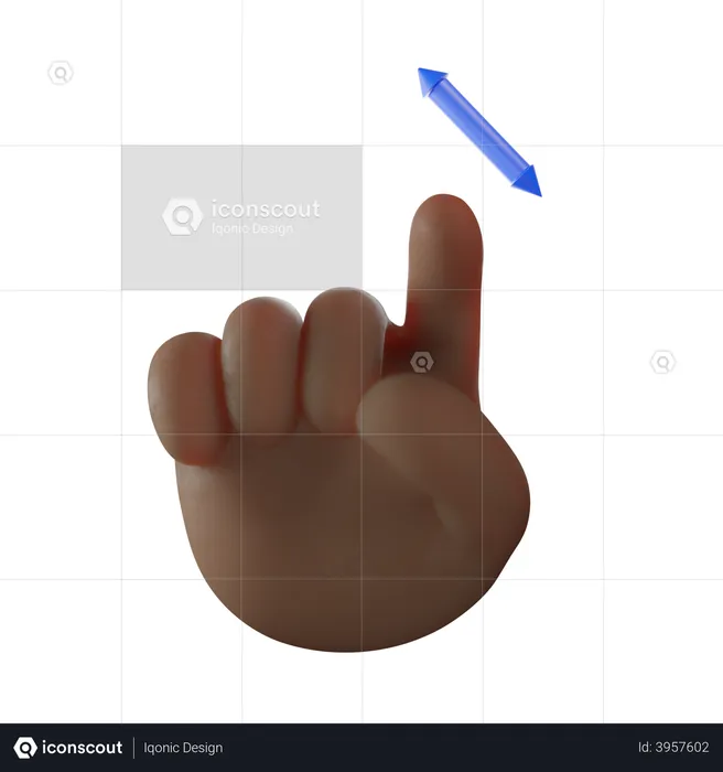 Swipe Up To Down Gesture  3D Illustration