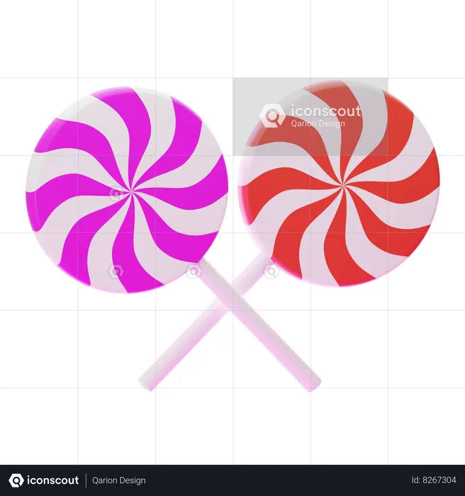 Swirl Lollipop  3D Icon