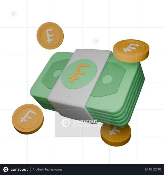 Swiss franc  3D Icon