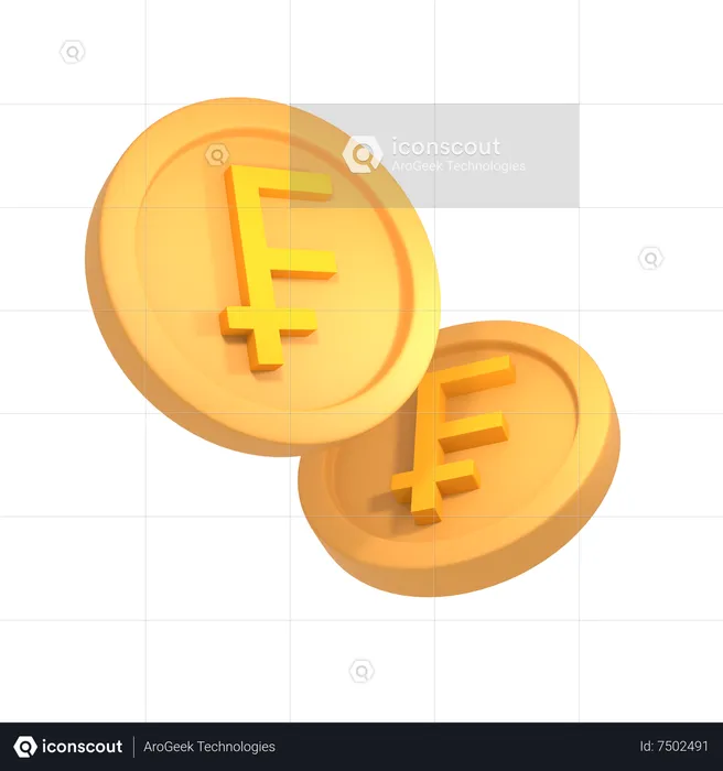 Swiss franc  3D Icon