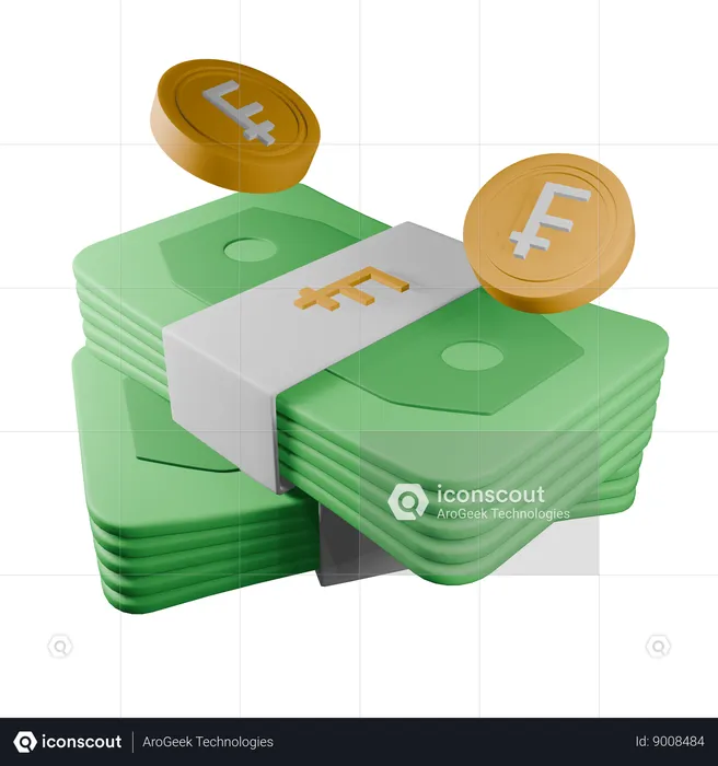 Swiss franc  3D Icon