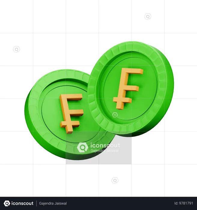 Swiss franc  3D Icon