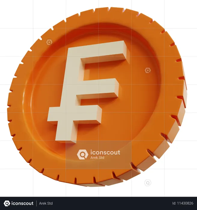 Swiss Franc Coin Logo 3D Icon