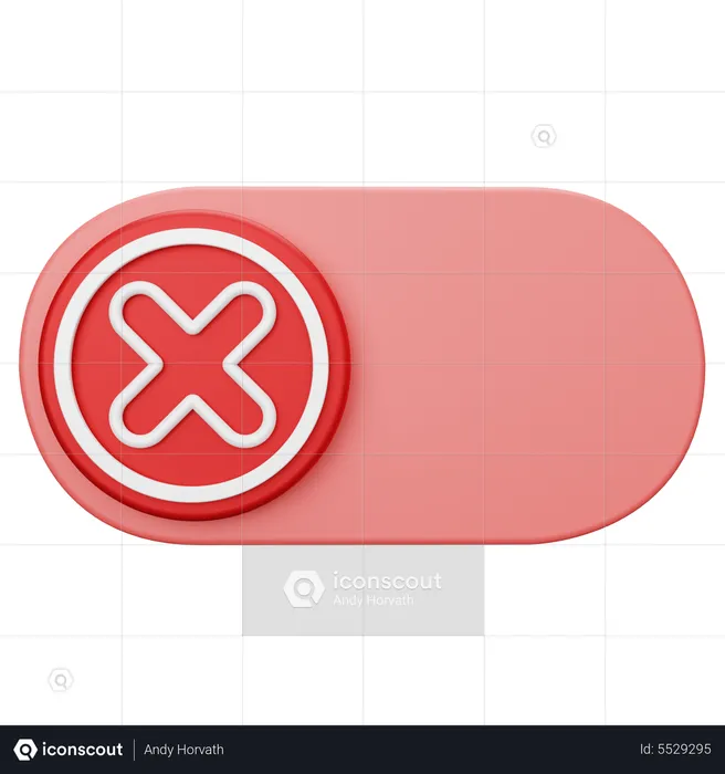 Switch Off Reject Round Button  3D Icon