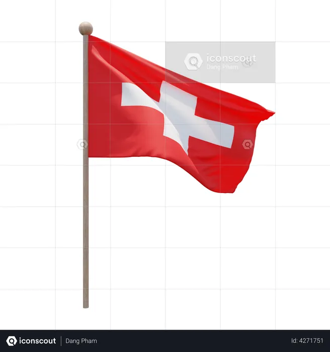 Switzerland Flagpole Flag 3D Flag