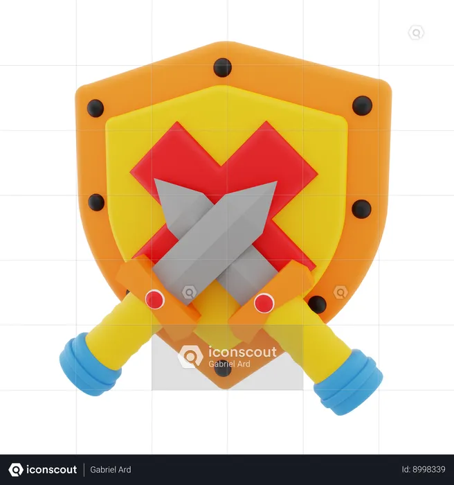 Sword And Shield  3D Icon