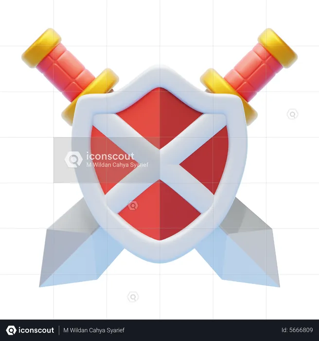 SWORD AND SHIELD  3D Icon