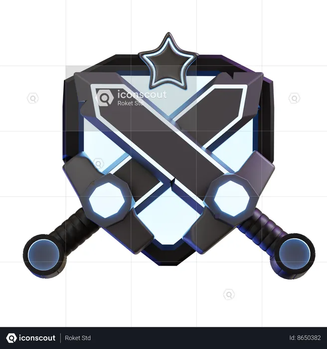 Swords And Shield  3D Icon