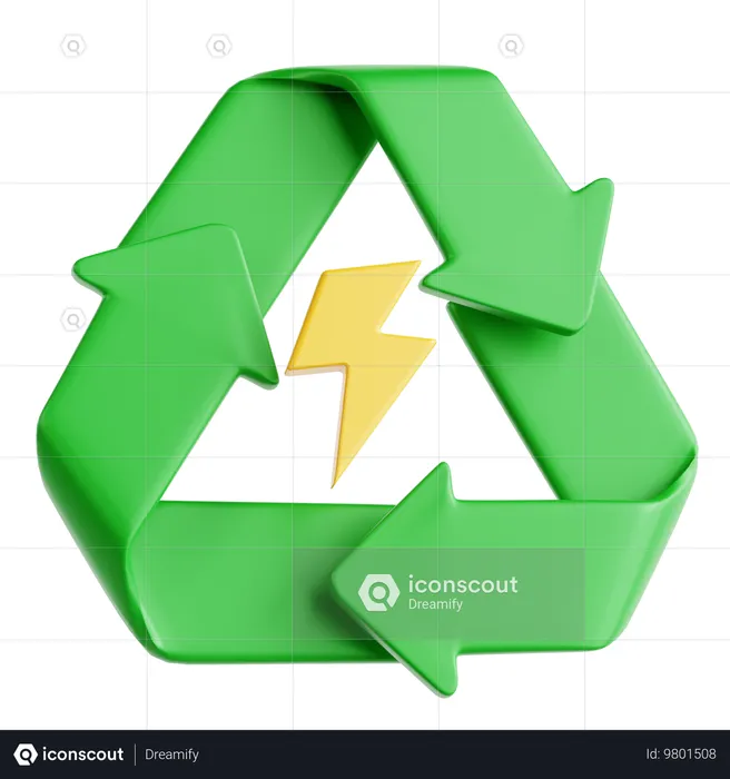 Symbol für erneuerbare Energien  3D Icon