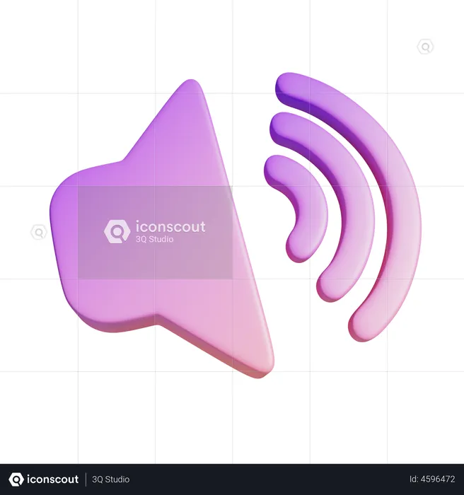 Symbole du haut-parleur  3D Illustration