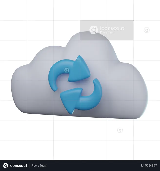 Sync Cloud  3D Icon