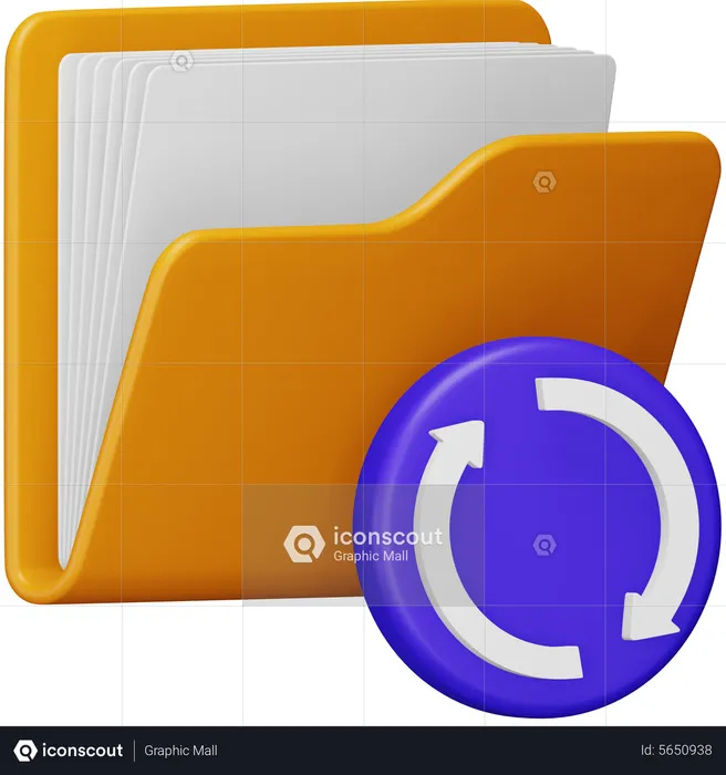 Sync Folder  3D Icon