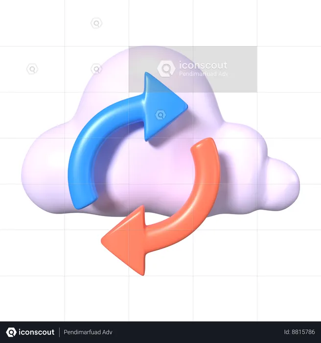 Synchronisation cloud  3D Icon