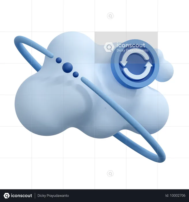 Synchronisation cloud  3D Icon