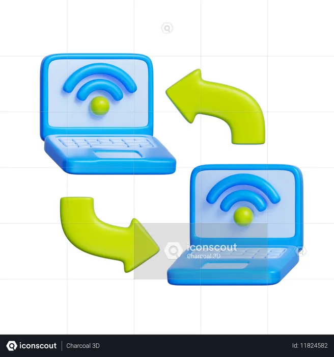 Synchronisation Wi-Fi  3D Icon