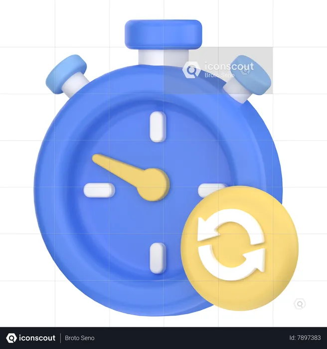 Synchronize time  3D Icon